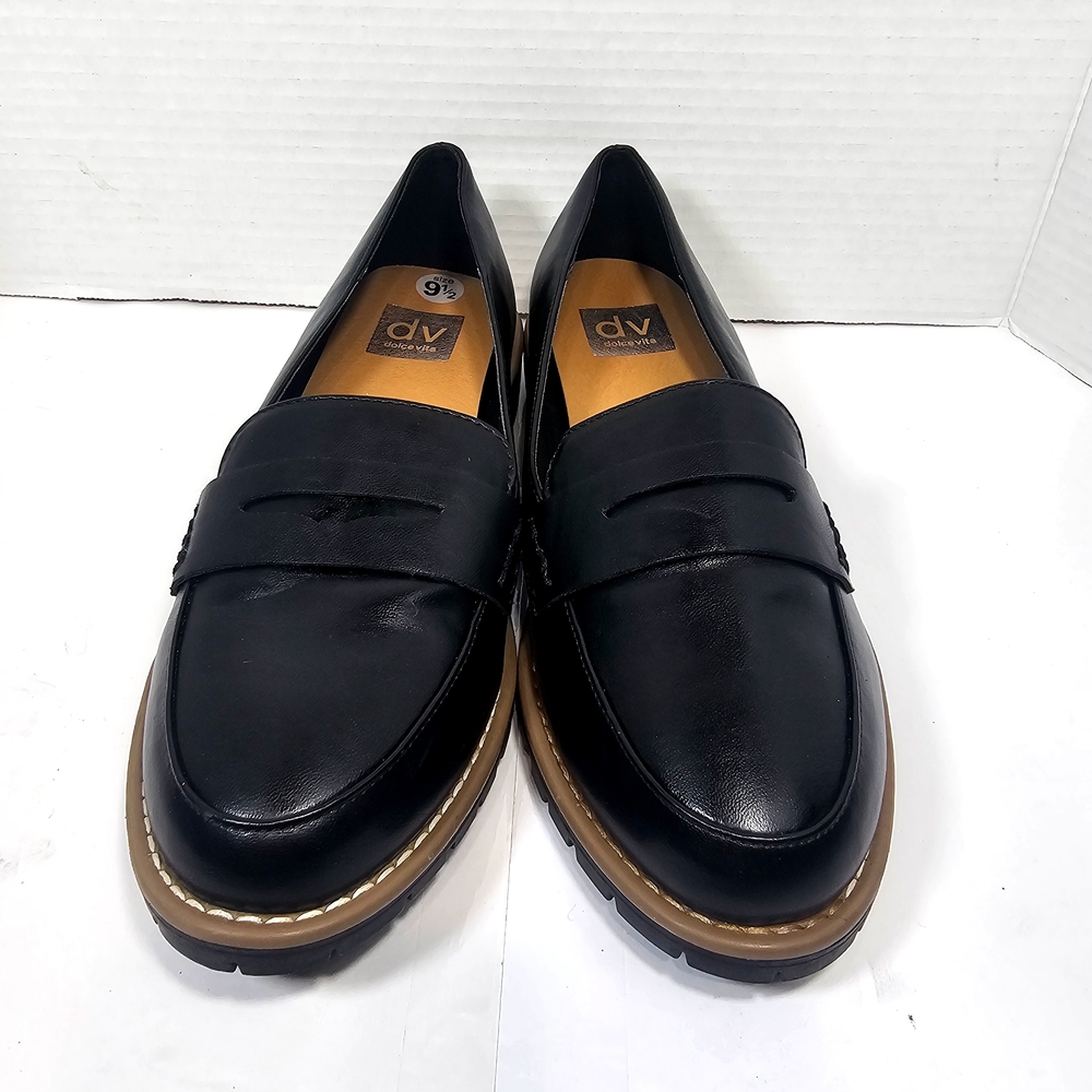 DV by Dolce Vita Shoes Black Loafers with Brown Sole Womens - Picture 3 of 8